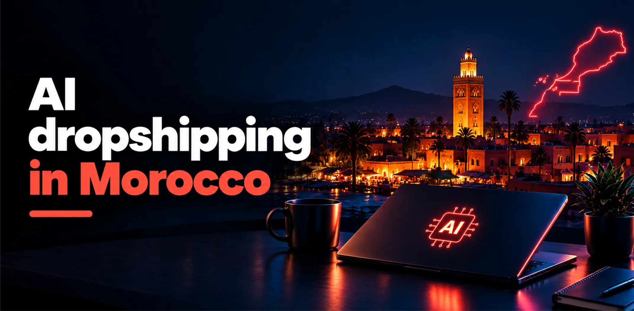 Featured image for an article about AI dropshipping in Morocco