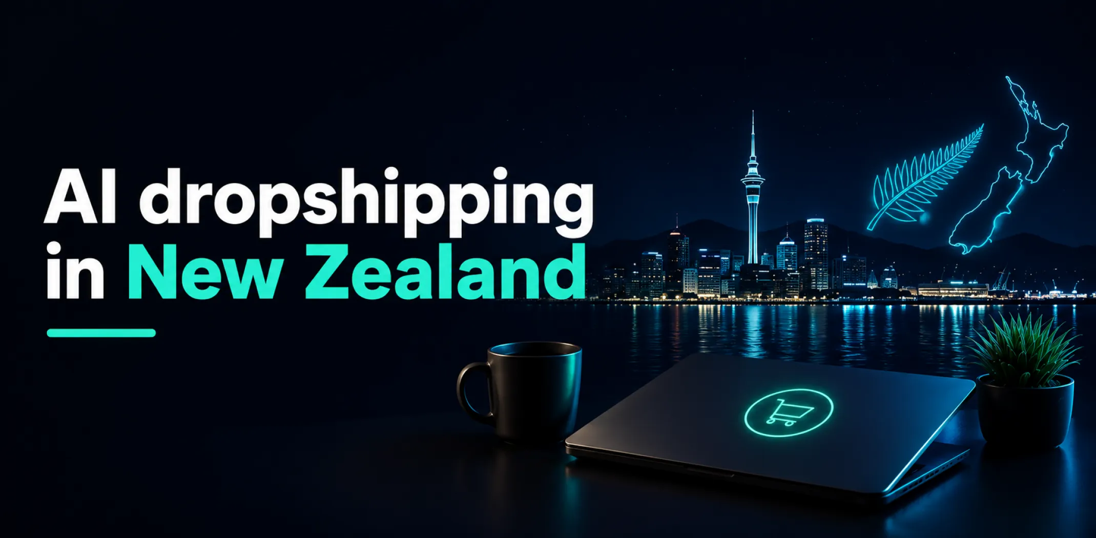 Featured image for an article about AI dropshipping in New Zealand