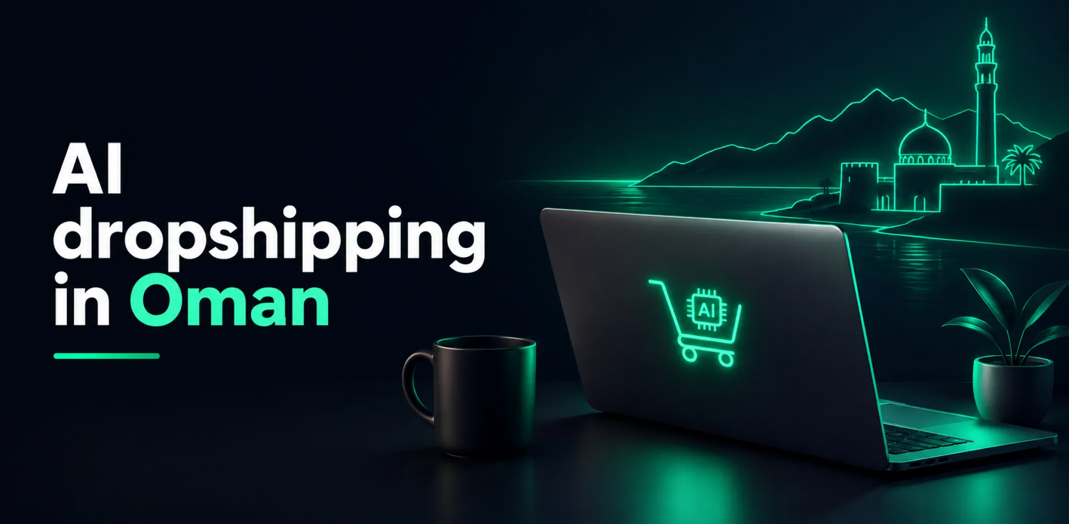 Featured image for an article about AI dropshipping in Oman