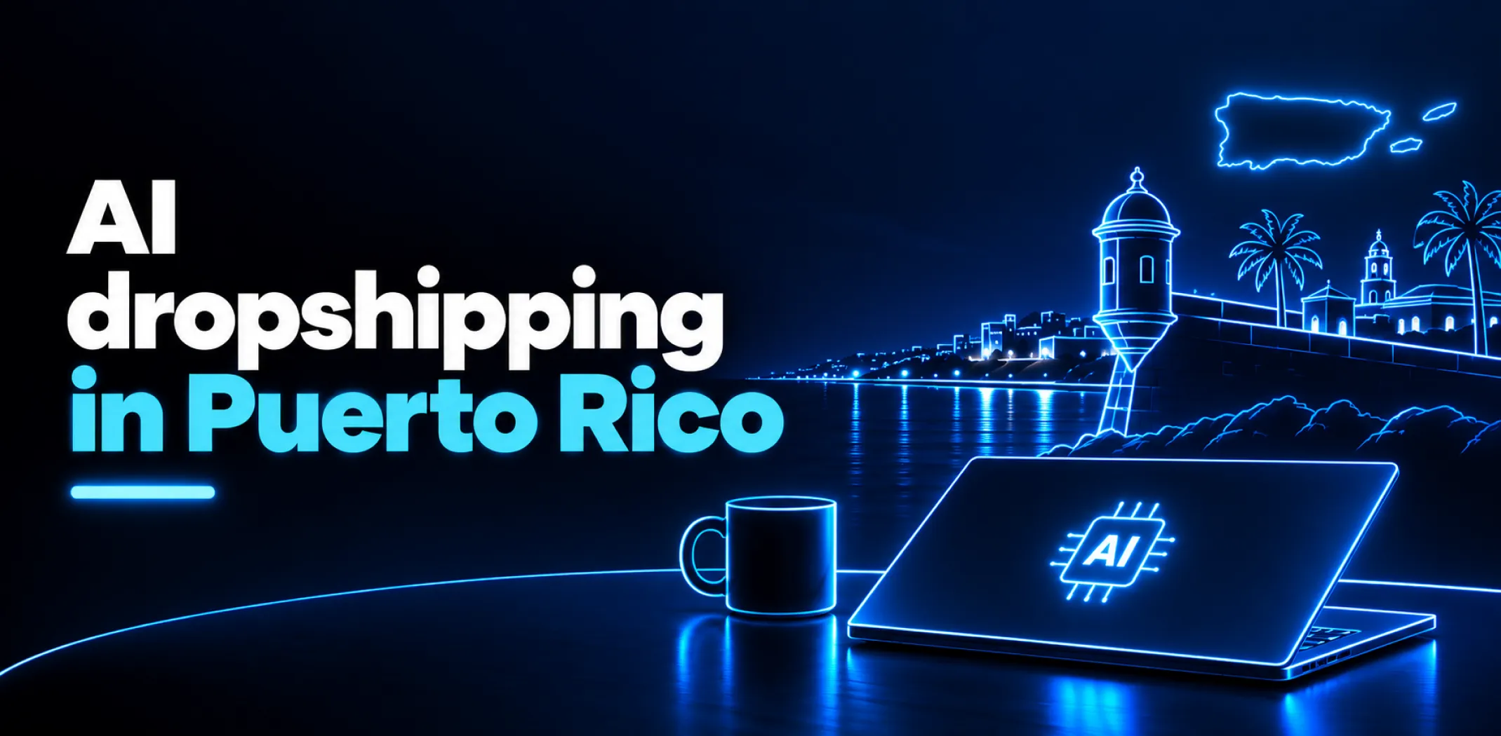 Featured image for an article about AI dropshipping in Puerto Rico