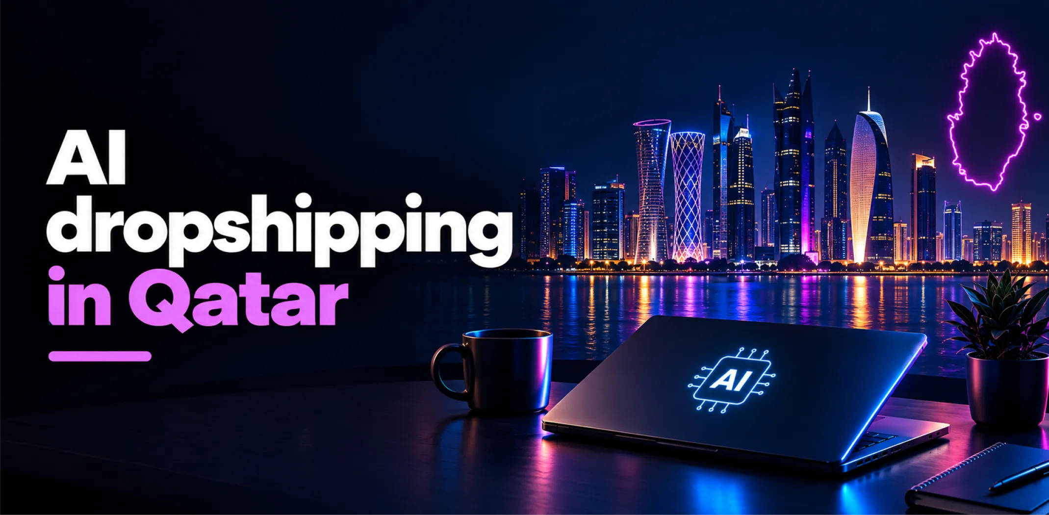 Featured image for an article about AI dropshipping in Qatar