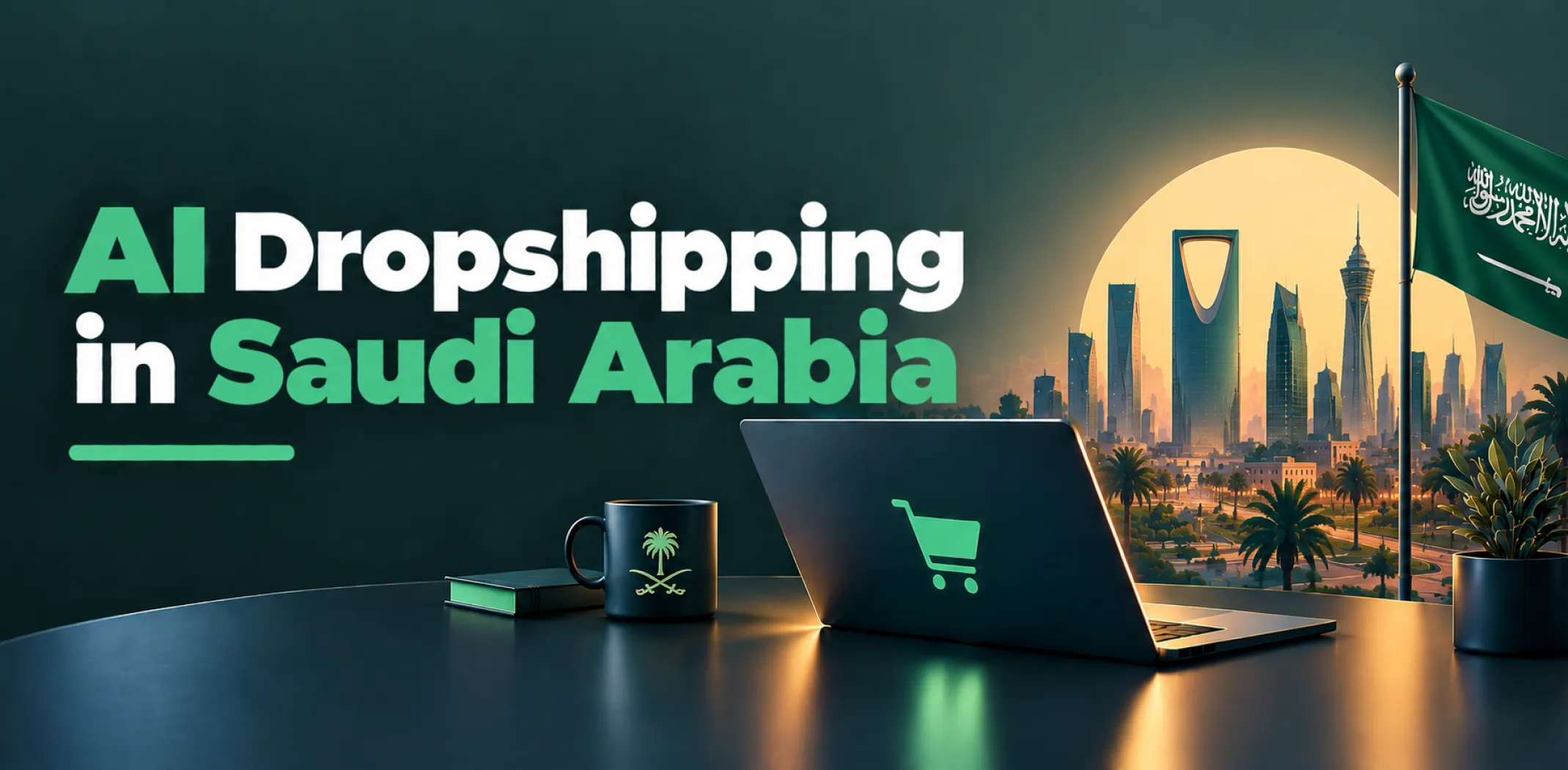Featured image for an article about AI dropshipping in Saudi Arabia