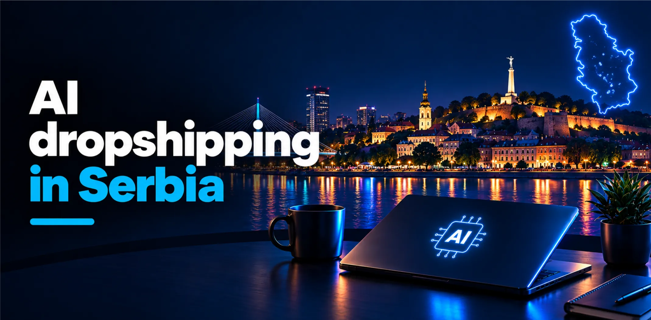 Featured image for an article about AI dropshipping in Serbia