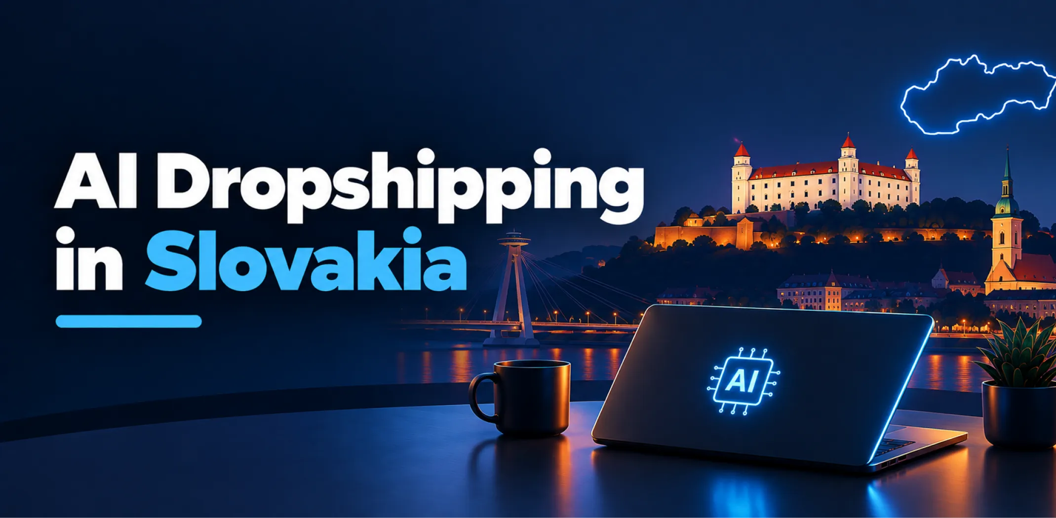 Featured image for an article about AI dropshipping in Slovakia