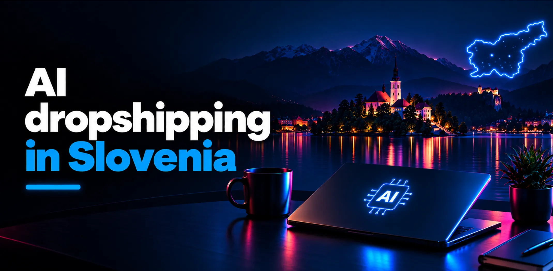 Featured image for an article about AI dropshipping in Slovenia
