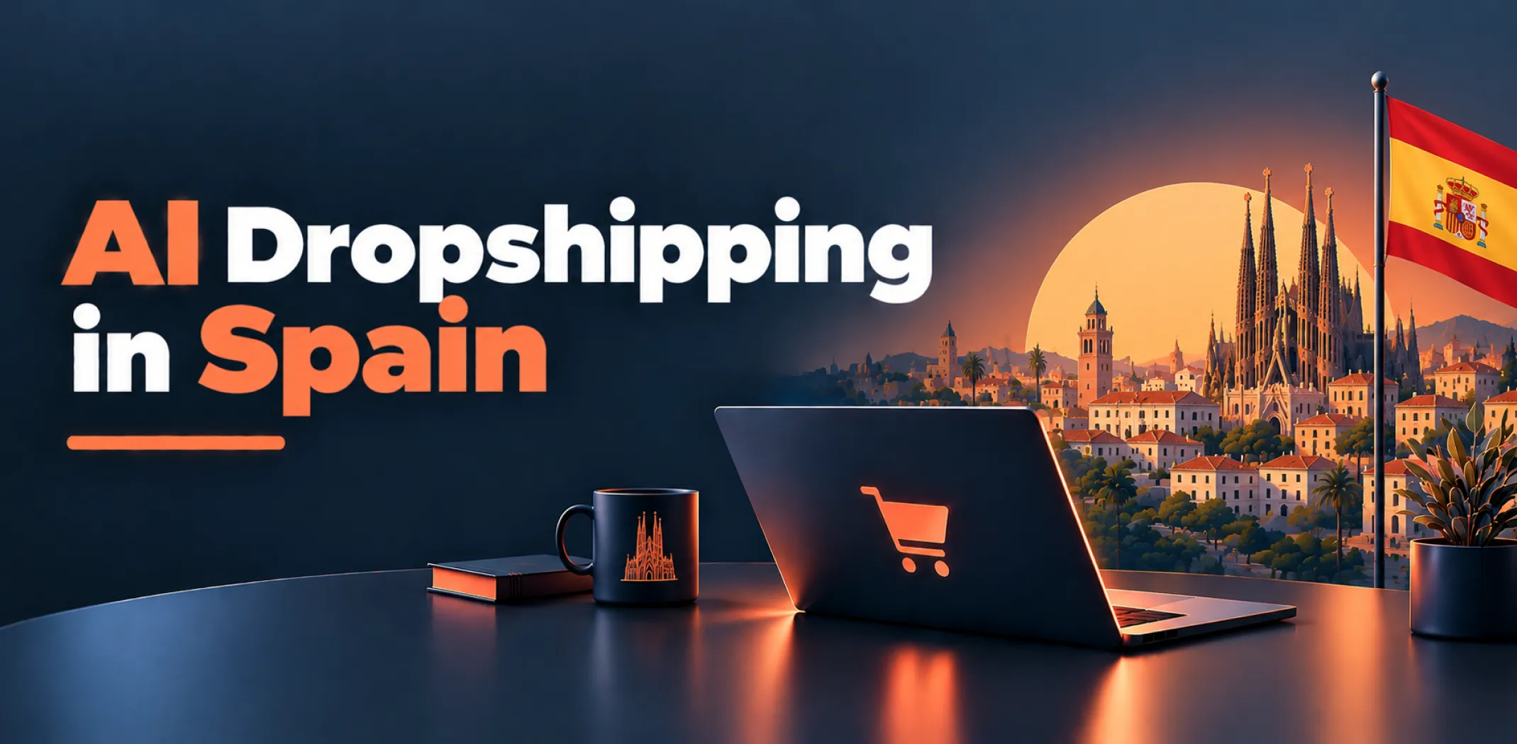 Featured image for an article about AI dropshipping in Spain