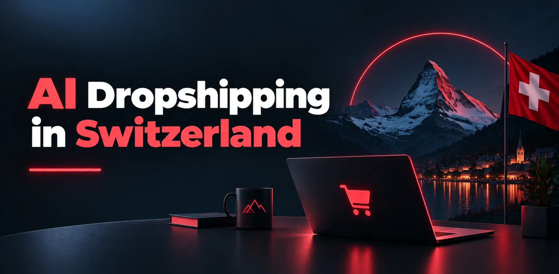 Featured image for an article about AI dropshipping in Switzerland