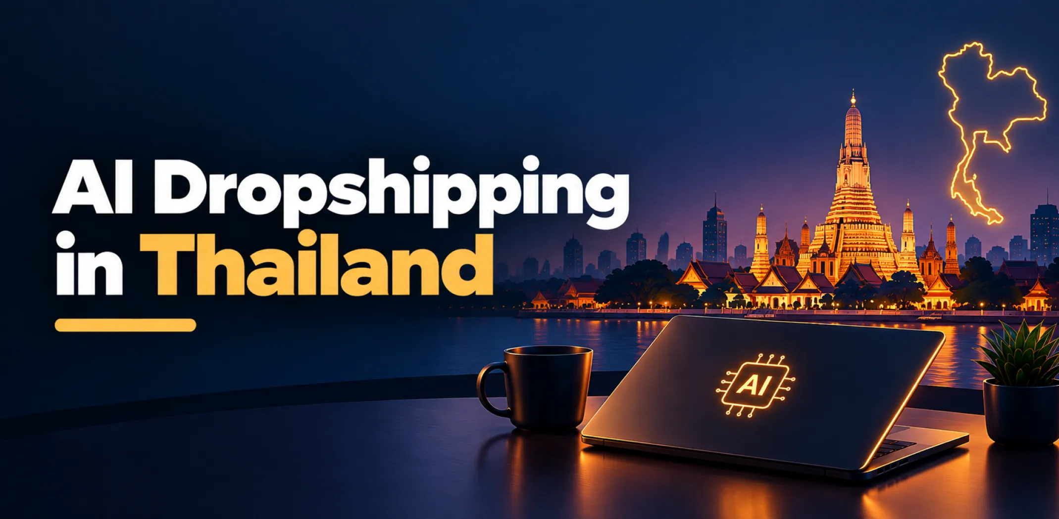 Featured image for an article about AI dropshipping in Thailand