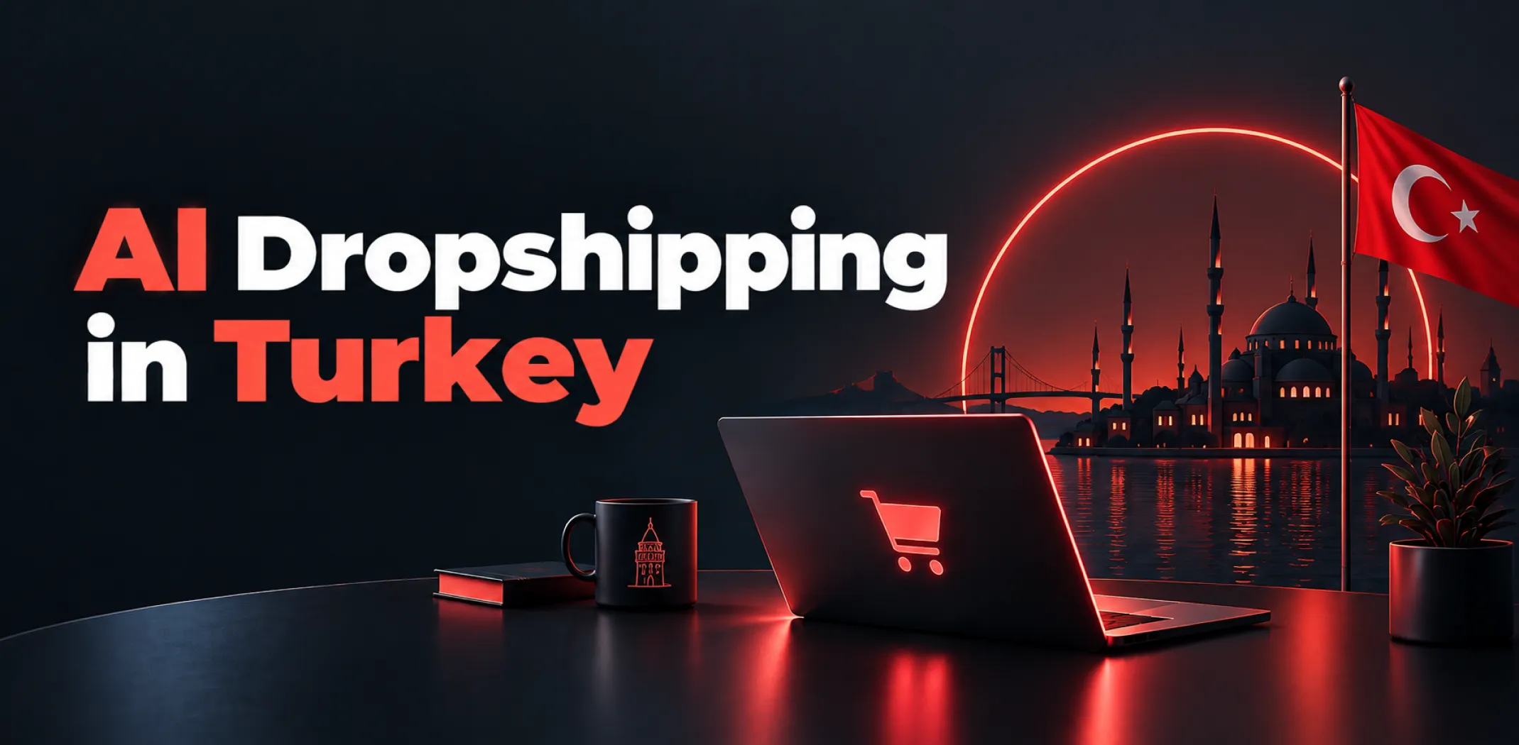 Featured image for an article about AI dropshipping in Turkey