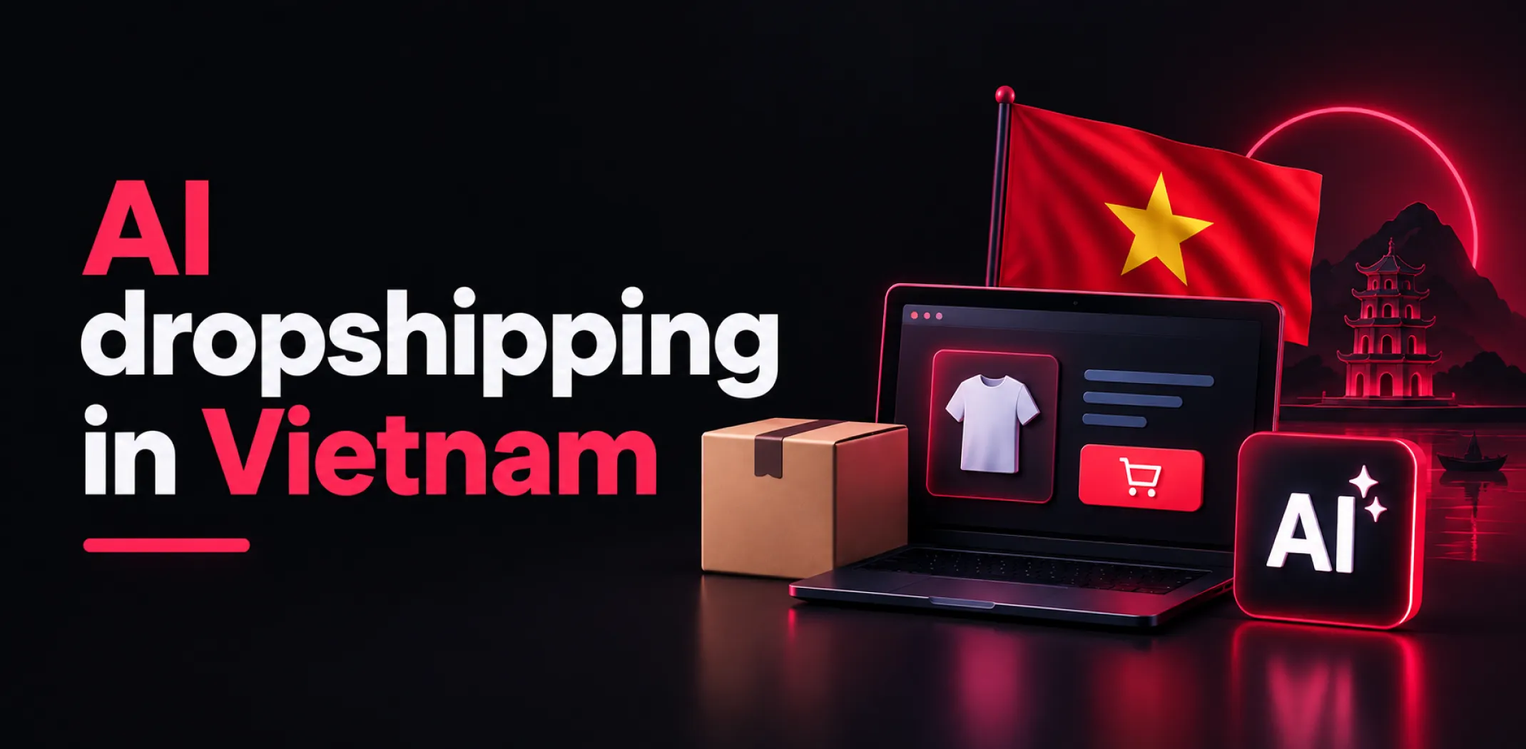 Featured image for an article about AI dropshipping in Vietnam