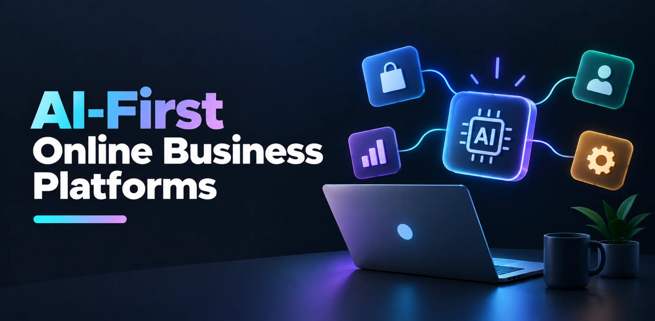 Featured image for an article on AI-first online business platforms