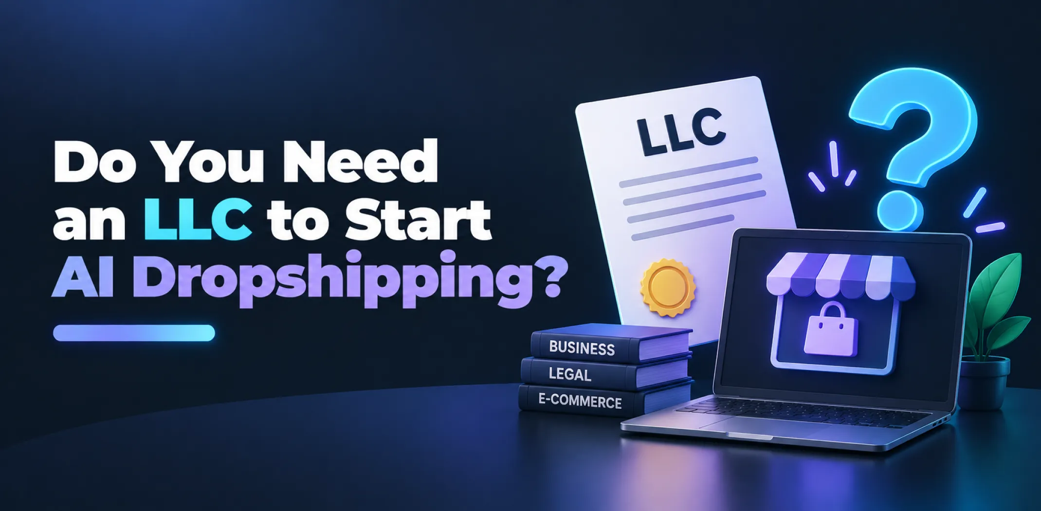 Featured image for an article answering the question "Do you need an LLC to start AI dropshipping?"