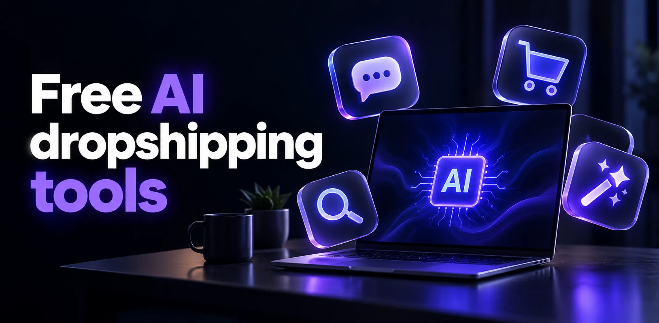 Featured image for an article about free AI dropshipping tools