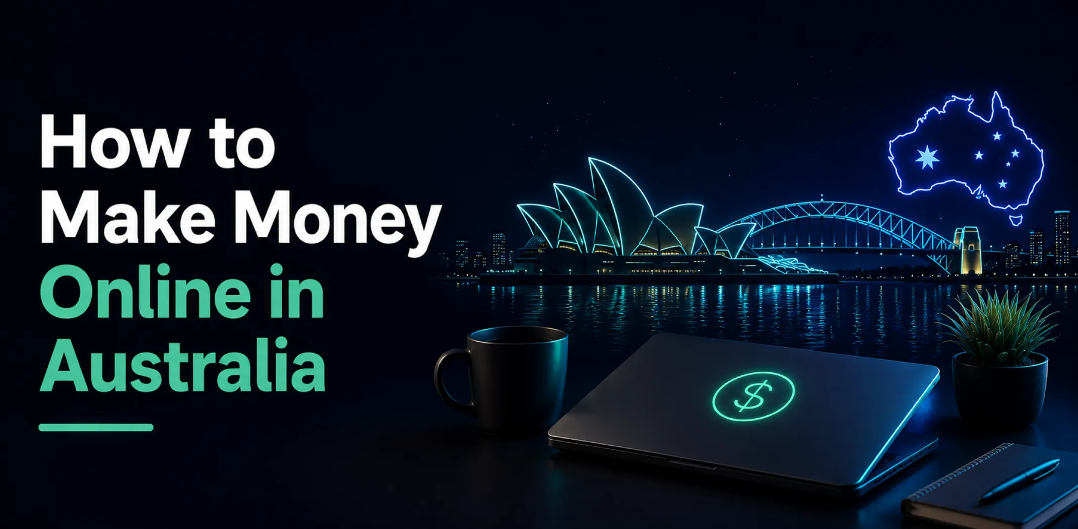 Featured image for an article about how to make money online in Australia