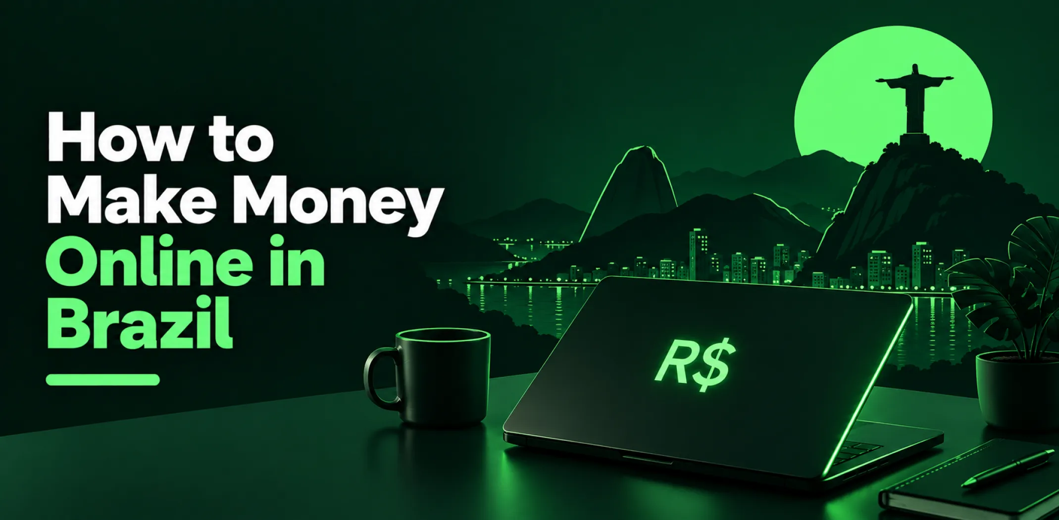 Featured image for an article about how to make money online in Brazil