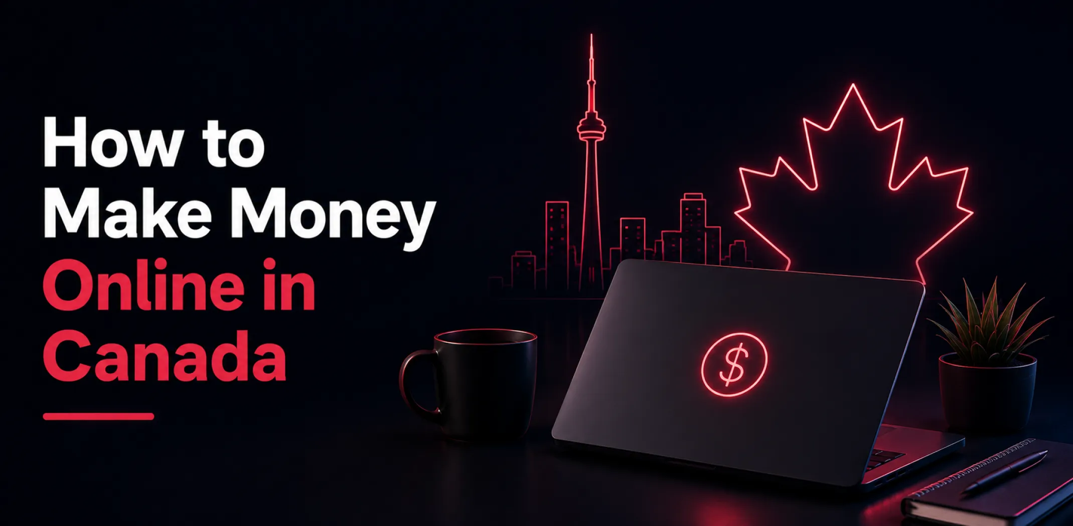 Featured image for an article about how to make money online in Canada