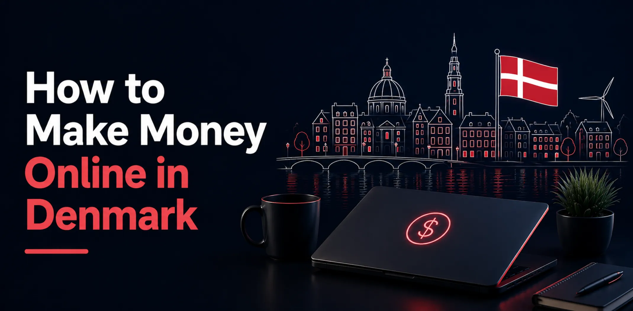 Featured image for an article about how to make money online in Denmark