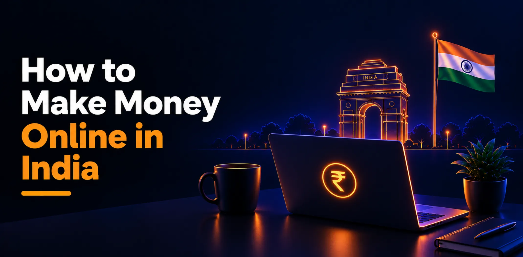 Featured image for an article about how to make money online in India