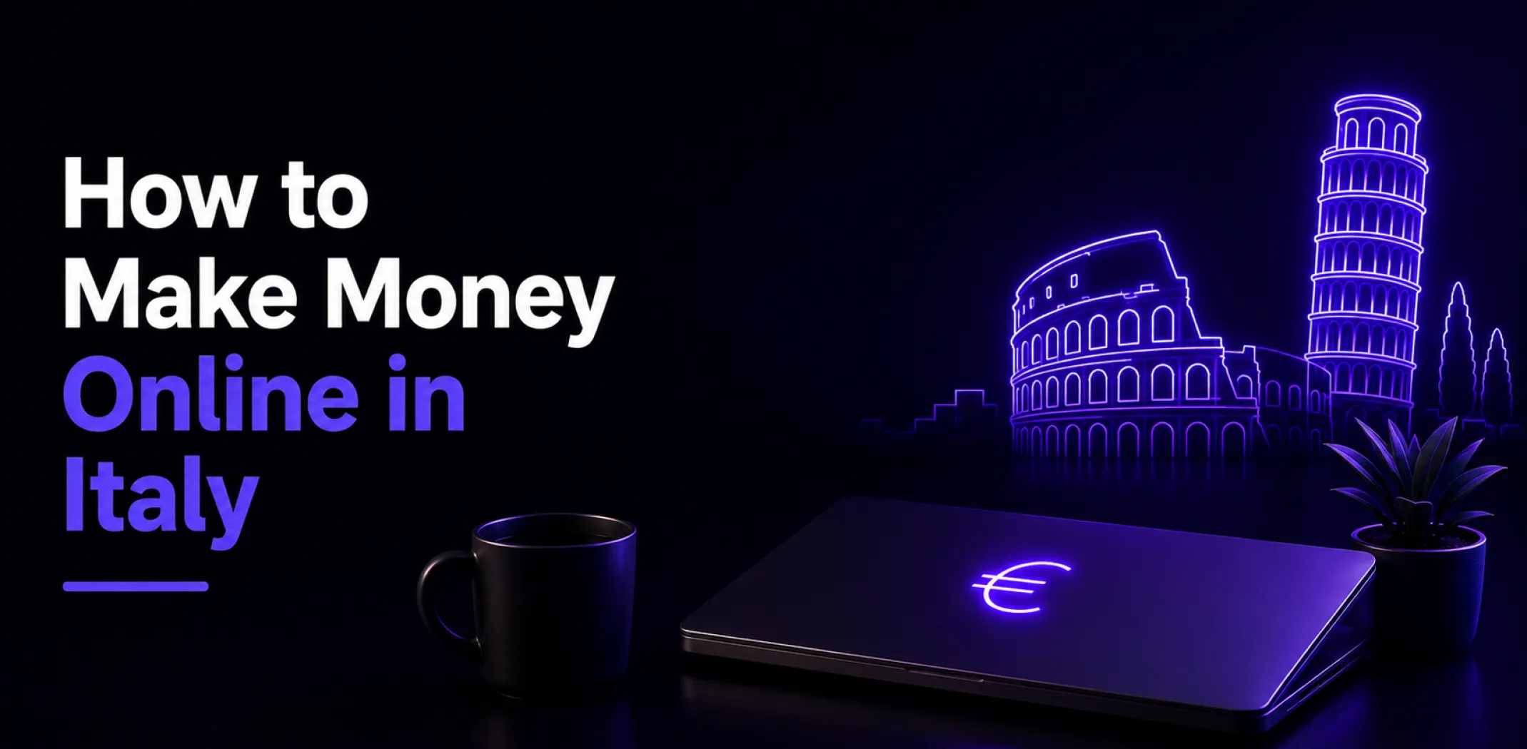 Featured image for an article about how to make money online in Italy