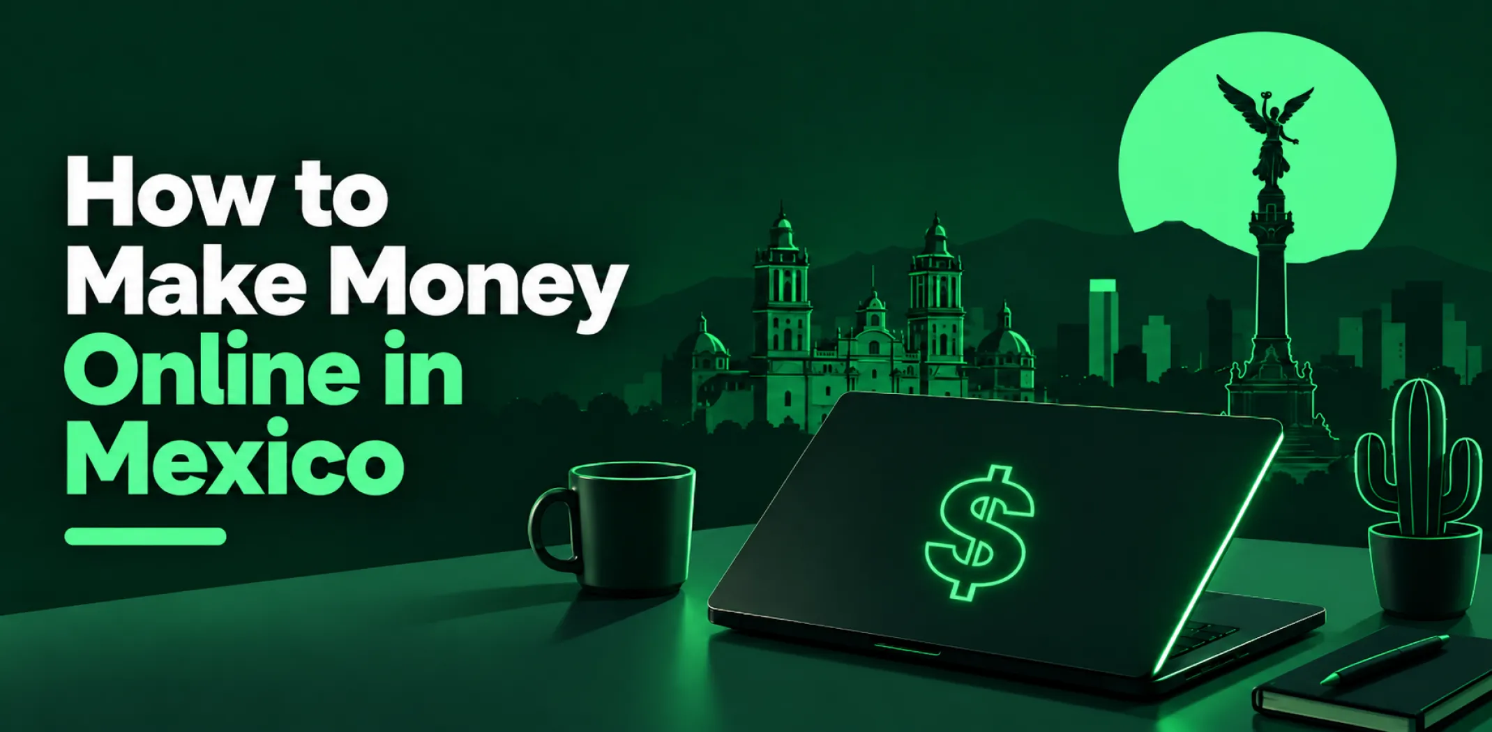 Featured image for an article about how to make money online in Mexico