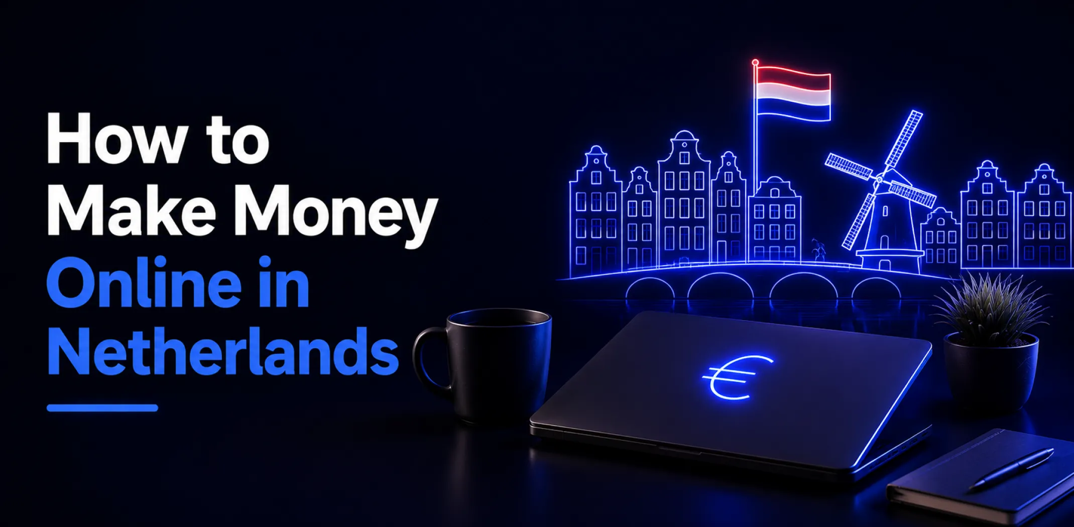 Featured image for an article about how to make money online in Netherlands