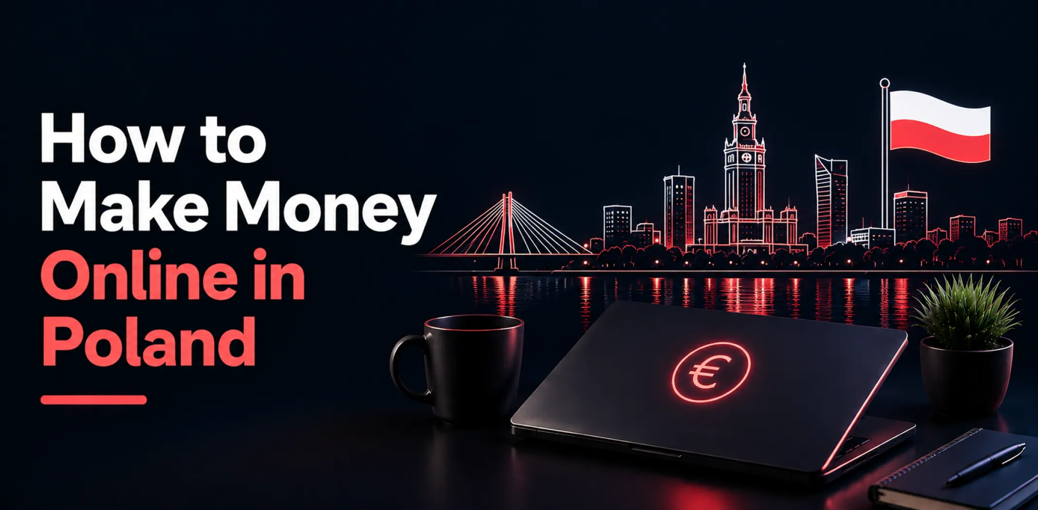 Featured image for an article about how to make money online in Poland