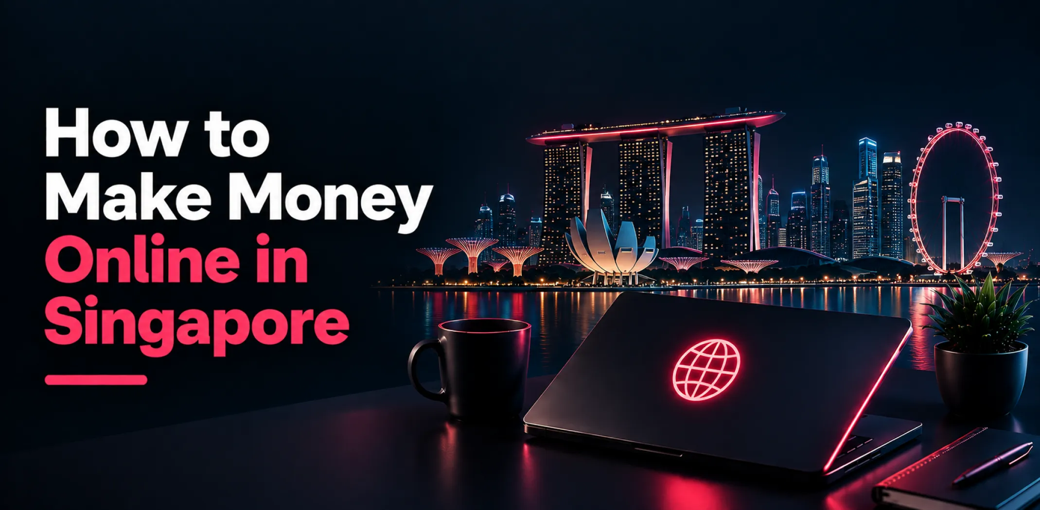 Featured image for an article about how to make money online in Singapore