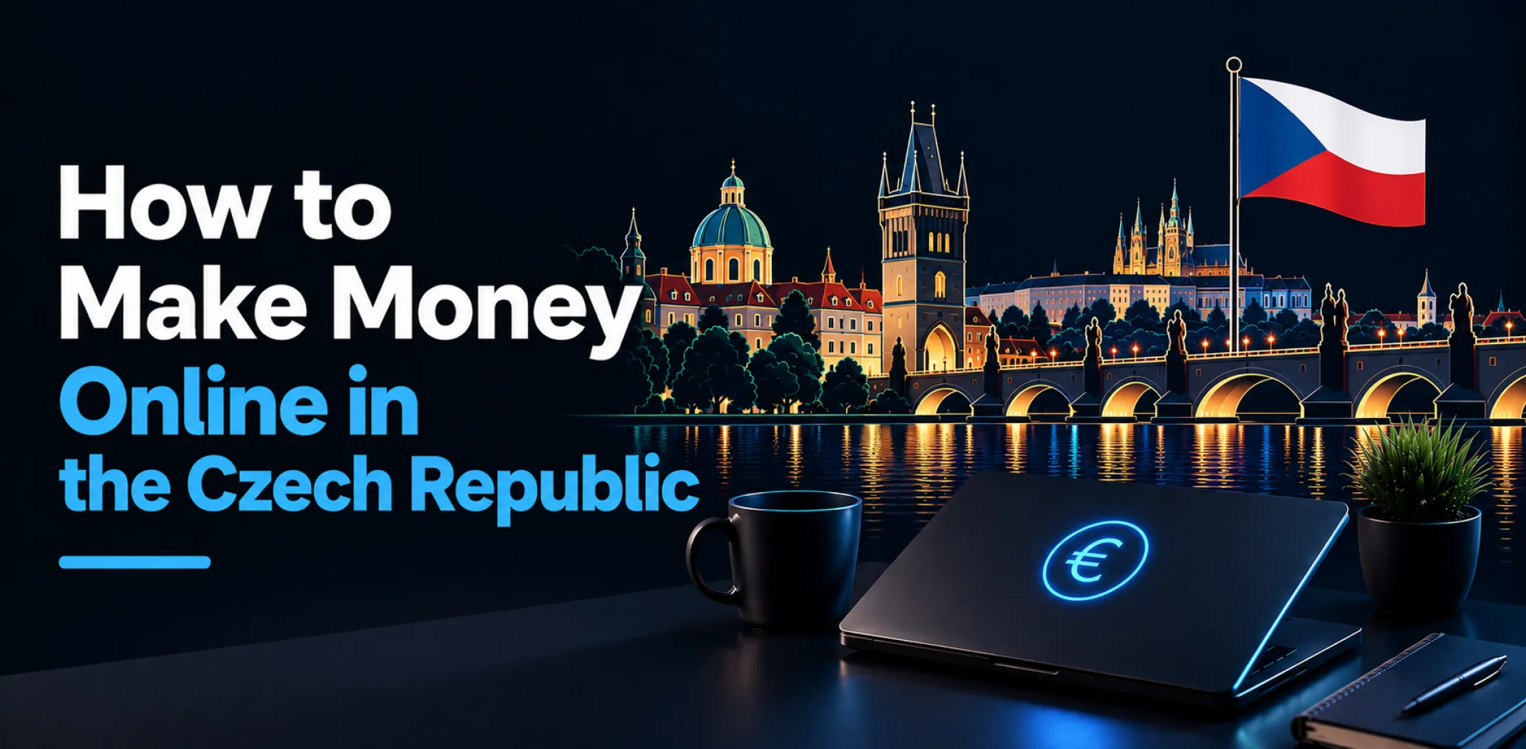 Featured image for an article about how to make money online in the Czech Republic