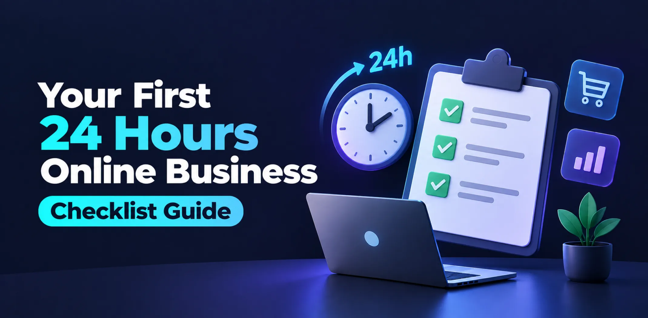 Featured image for a first-day checklist for a new online business
