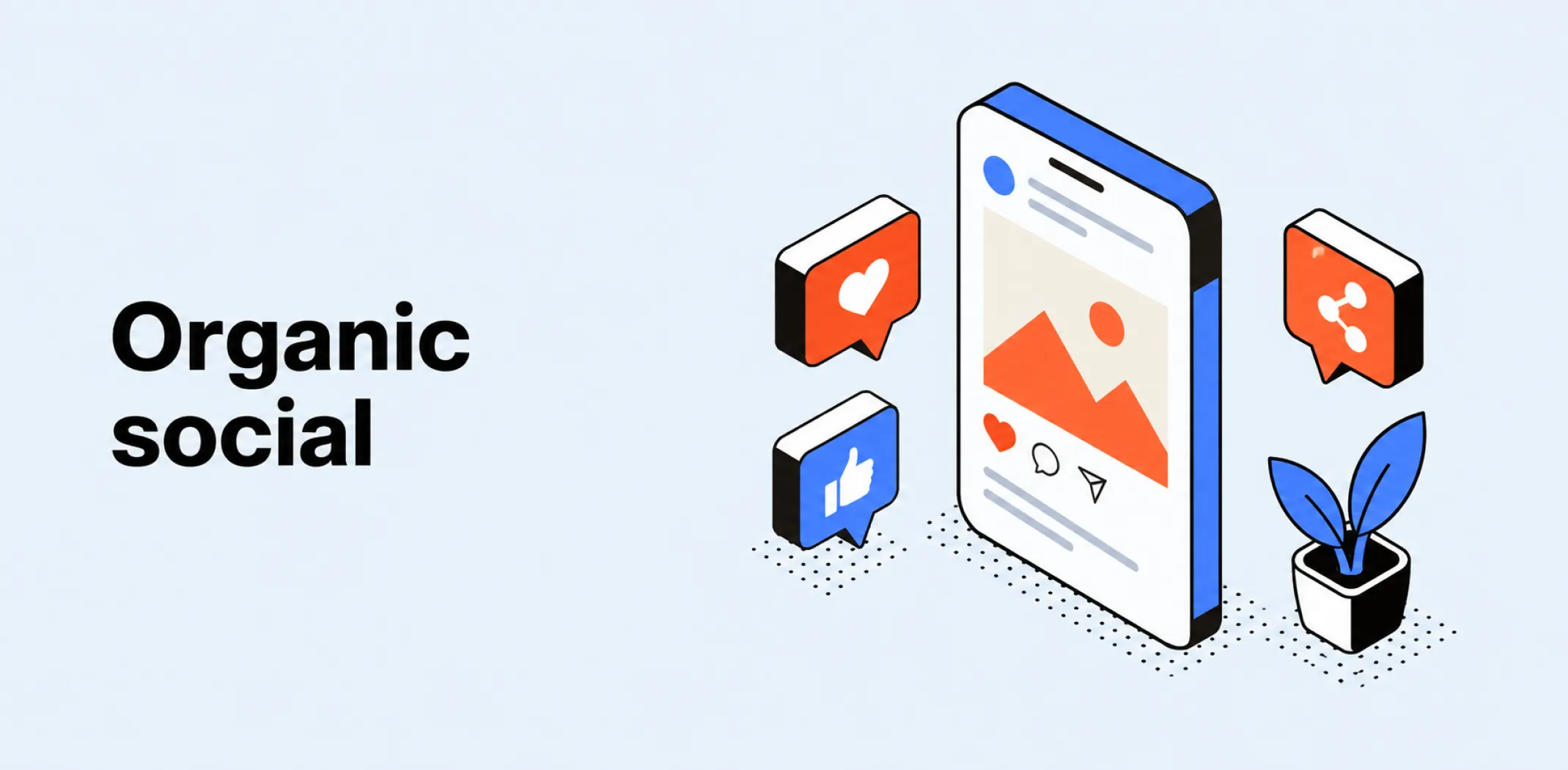 Featured image for an article about organic social