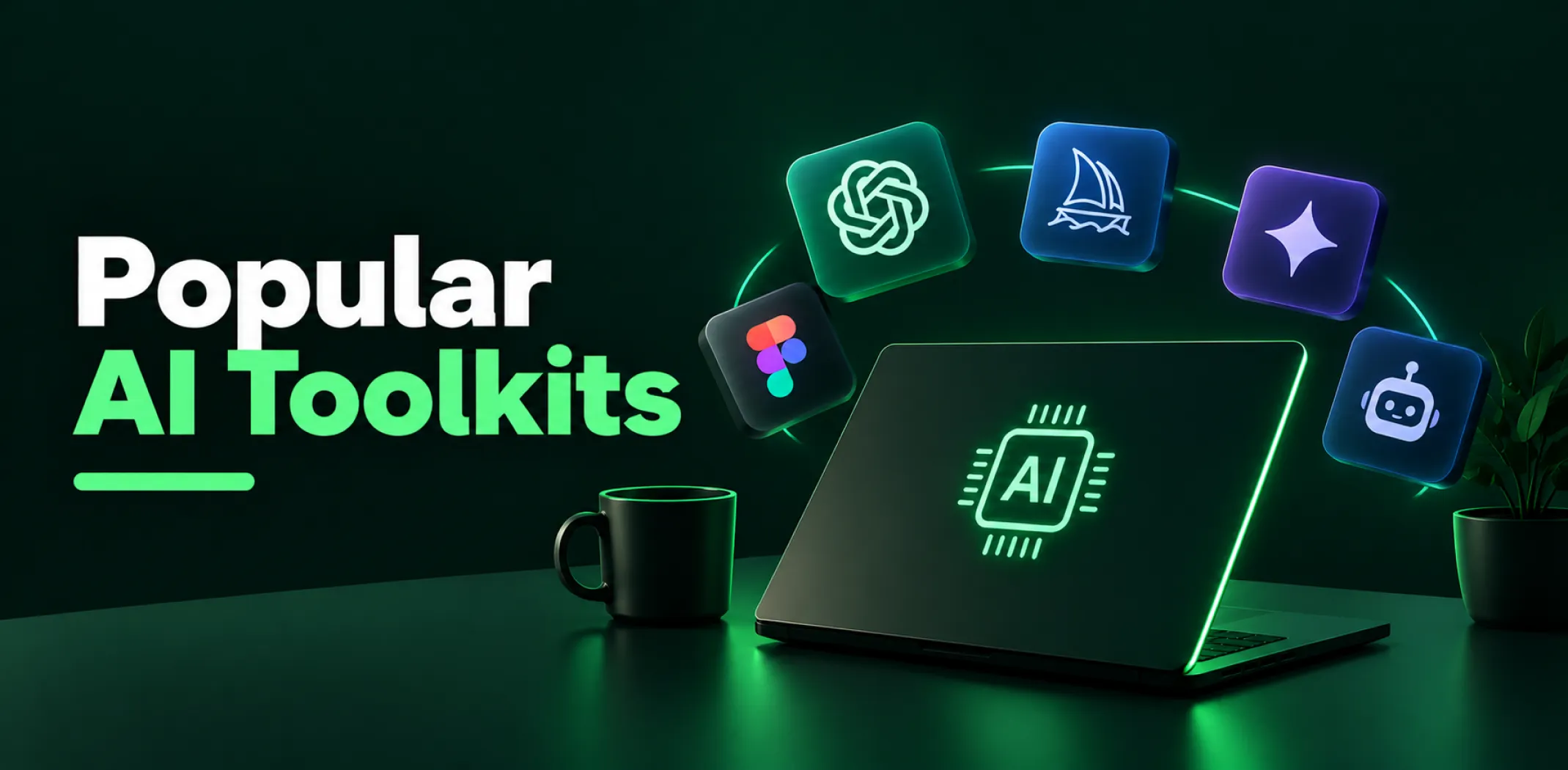 Featured image for an article about the most popular AI toolkits