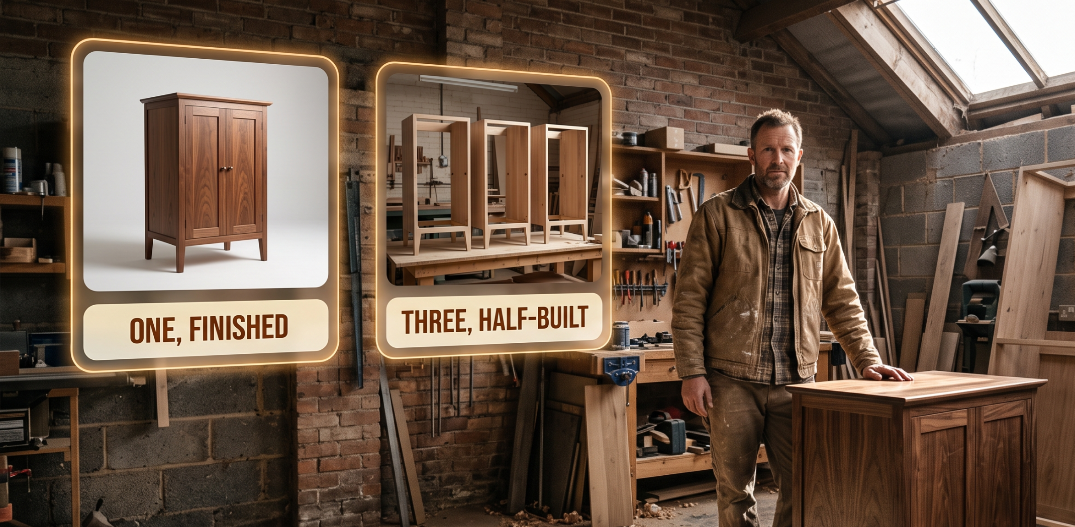 two half-built streams earning less than one finished one