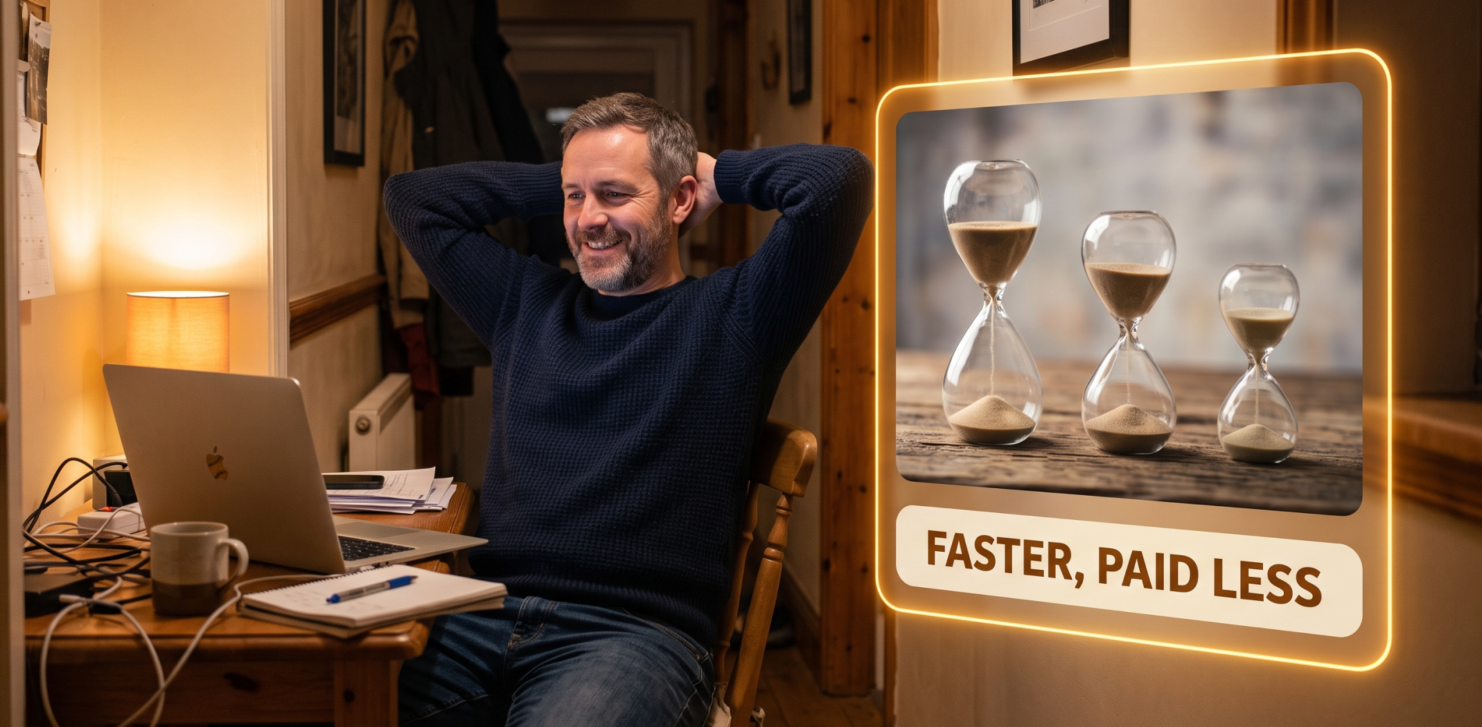 an hourly rate that punishes you for getting faster