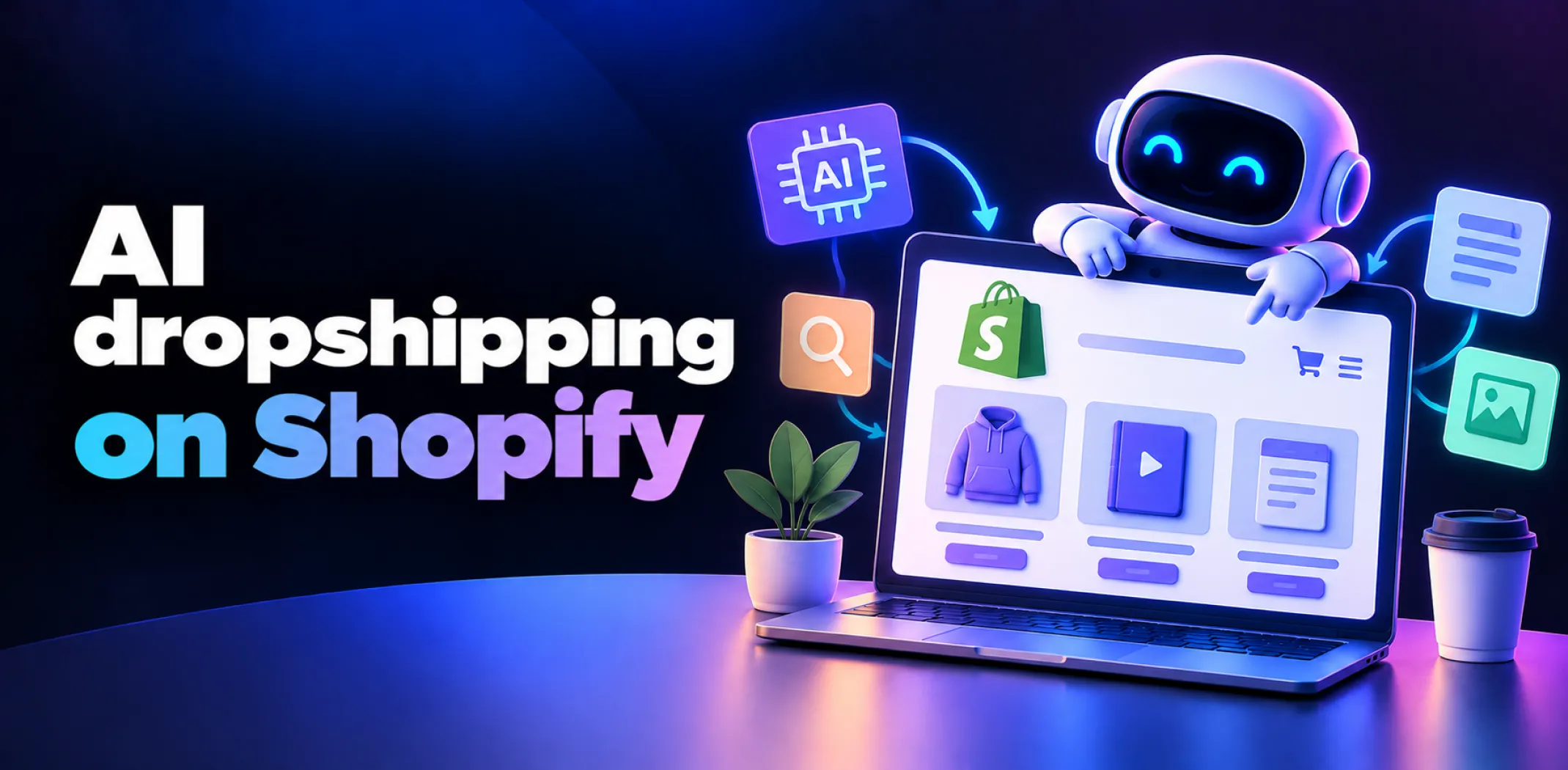 Featured image for an article about AI dropshipping on Shopify