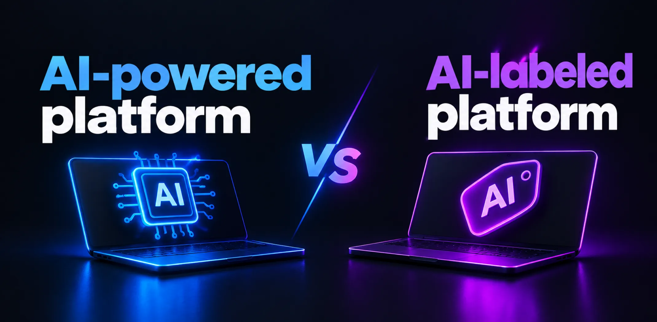 Featured image for a competitive breakdown of AI-powered vs AI-labeled platforms