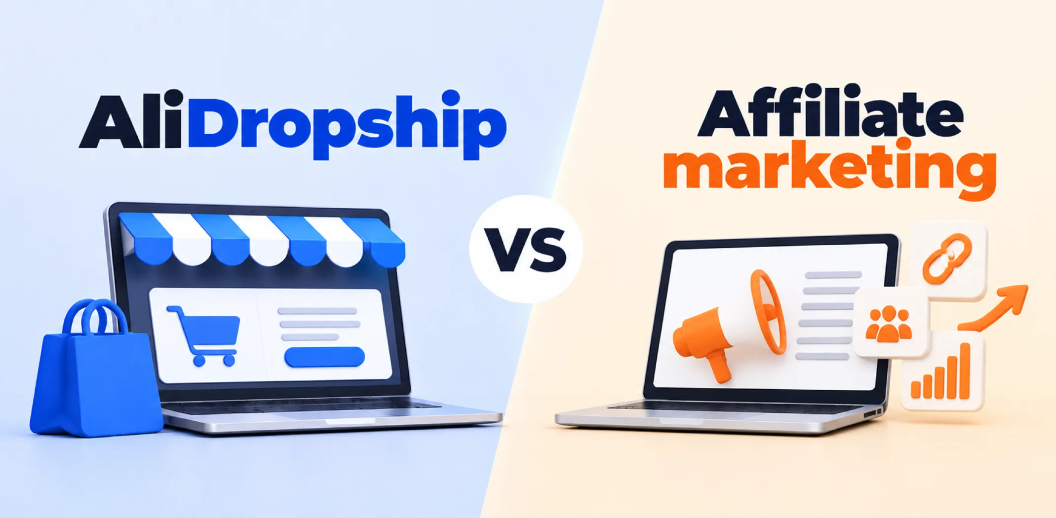 Featured image for a competitive breakdown of AliDropship vs affiliate marketing