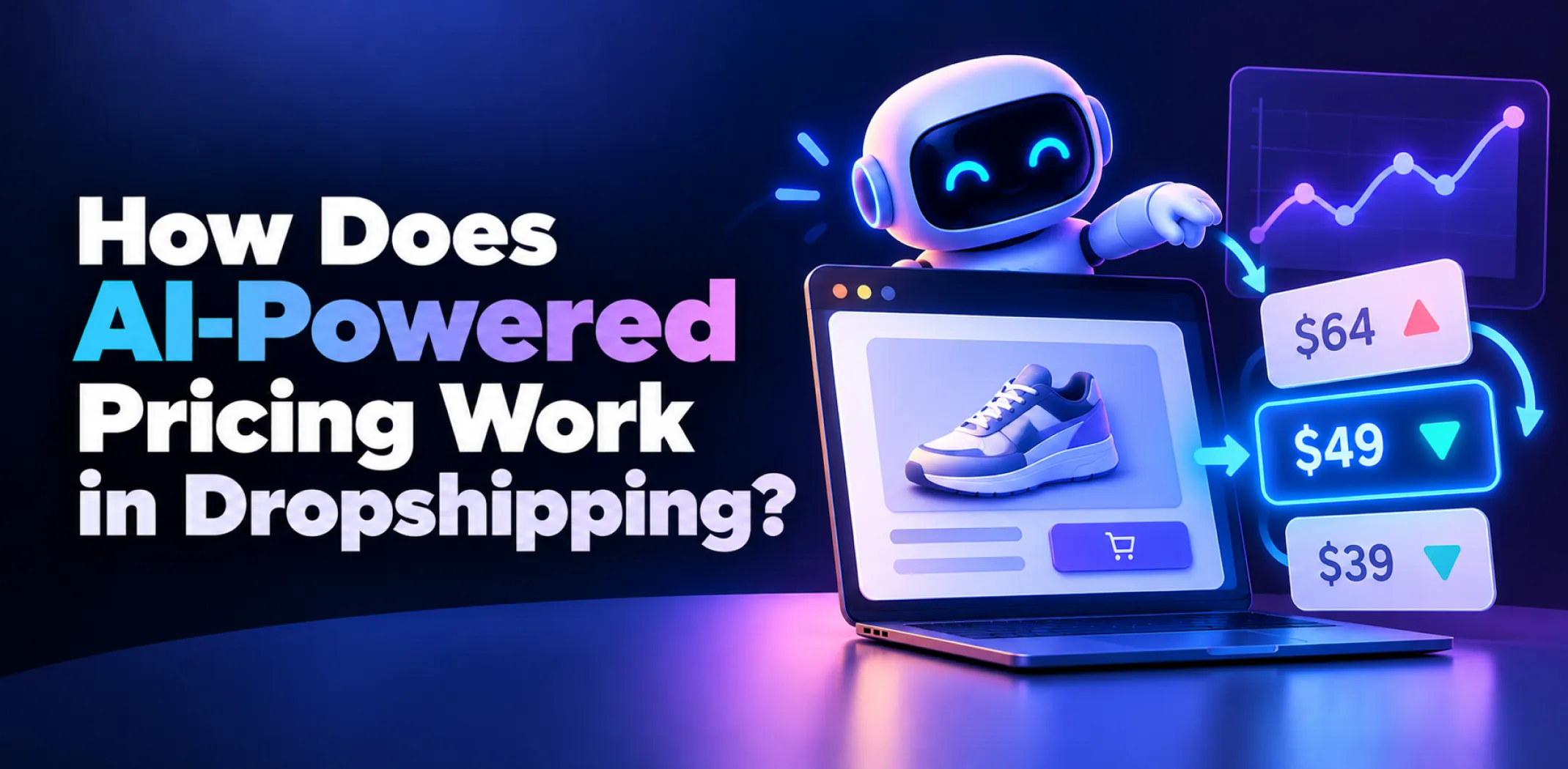 Featured image for an article on how AI dropshipping uses dynamic pricing