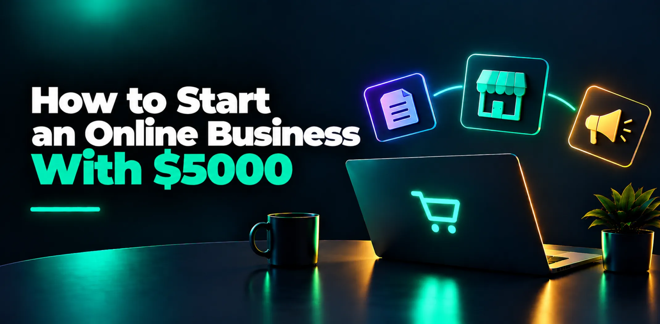 Featured image for an article on how to start an online business with $5000