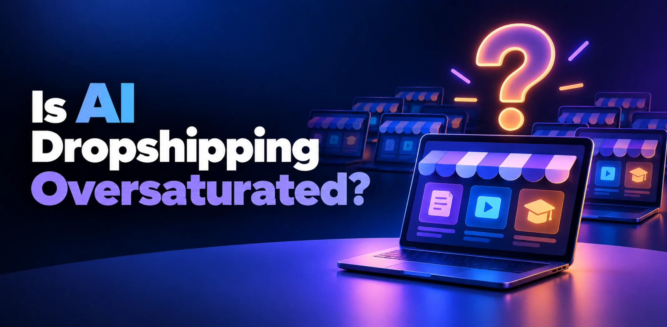 Featured image for an article answering the question "Is AI dropshipping oversaturated?"