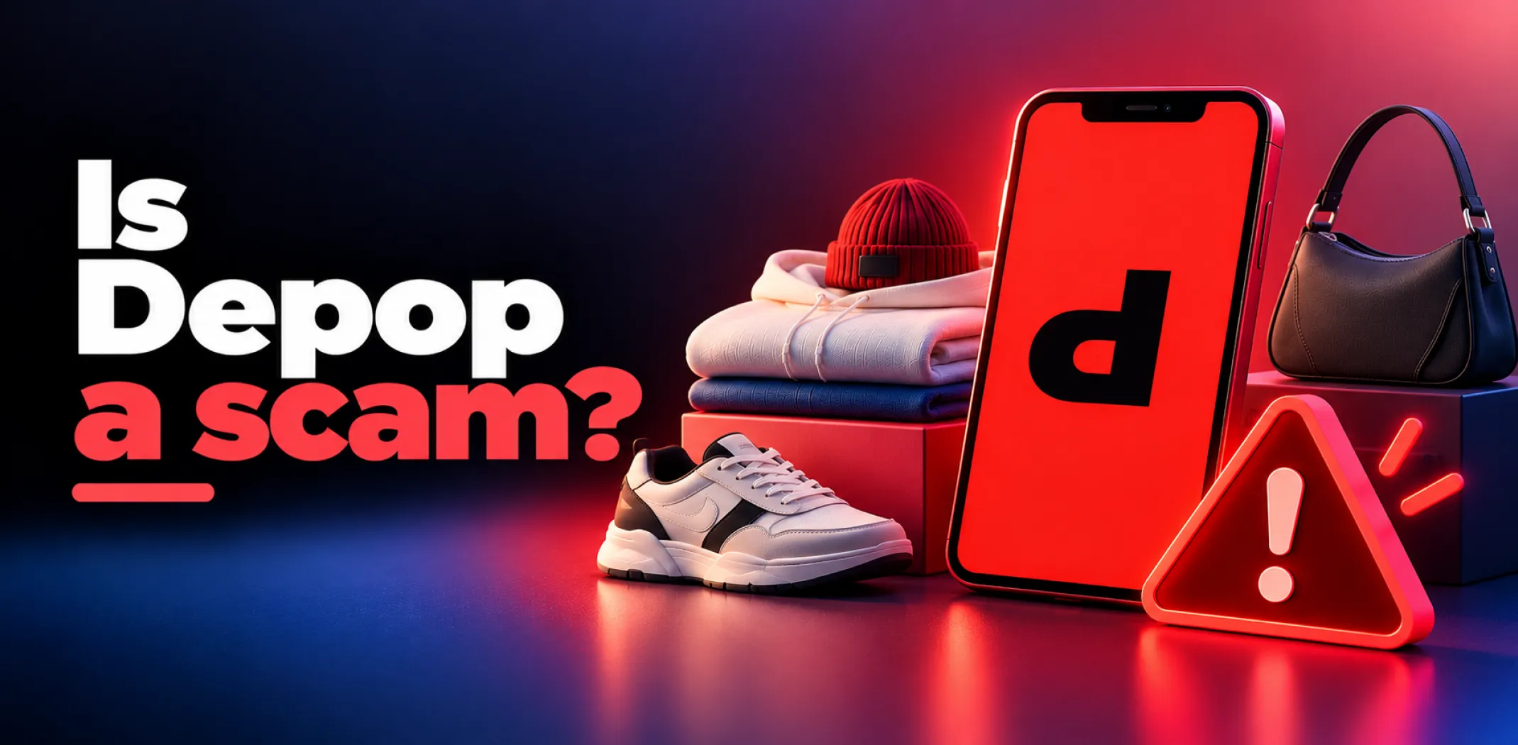 Featured image for an article answering the question "Is Depop a scam?"