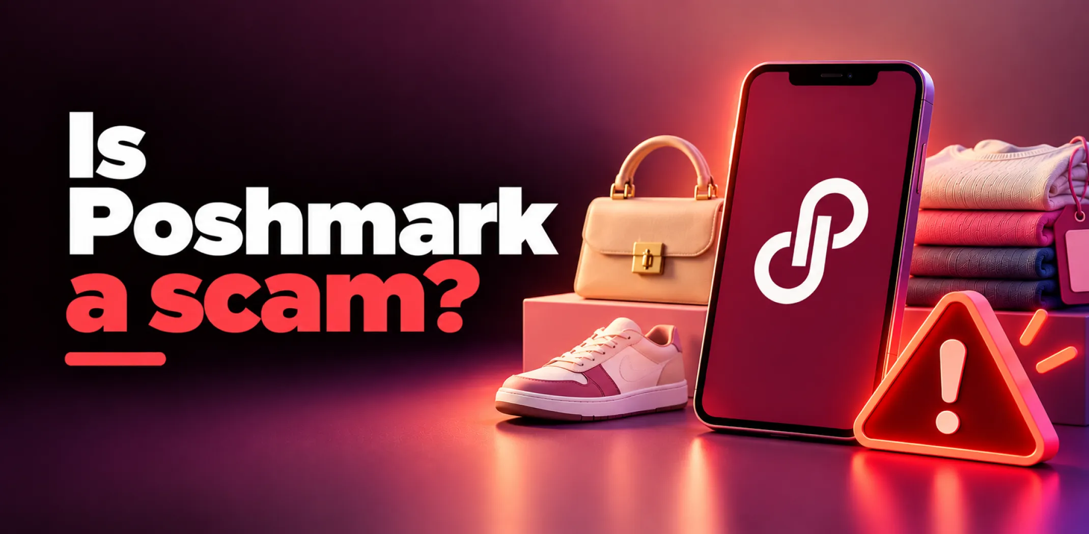 Featured image for an article answering the question "is Poshmark a scam?"
